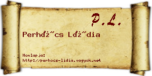 Perhócs Lídia névjegykártya